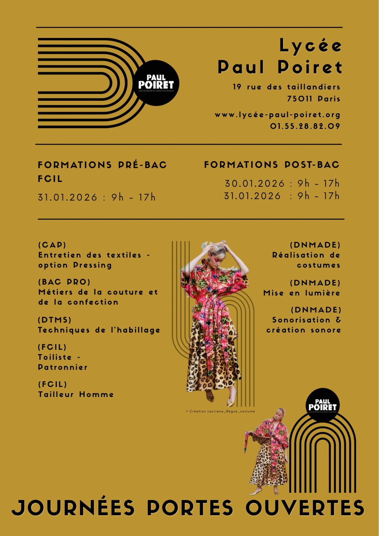 Affiche JPO lycée Paul Poiret 2026