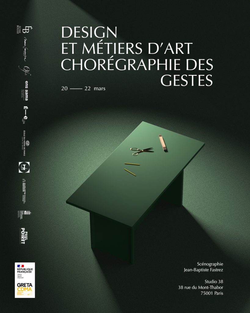 AFFICHE Design et métiers d'art chorégraphie des gestes studio 38